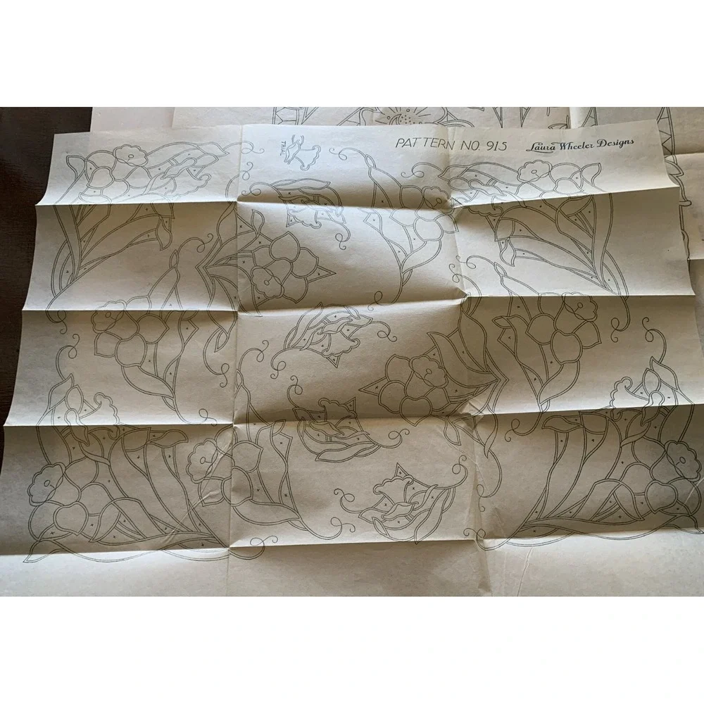 Vintage 1935 Laura Wheeler Transfer Mail Order Floral Flower Pansy Unused